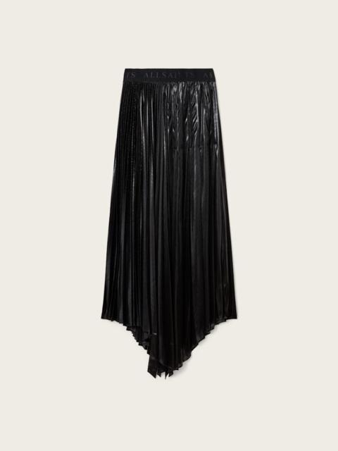ALLSAINTS JAX PLEATED MIDI SKIRT