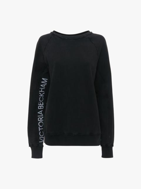 Victoria Beckham Branded Sweatshirt In Black