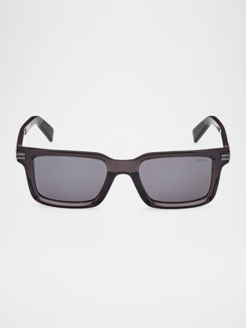 ZEGNA Men's Rectangle Acetate Sunglasses