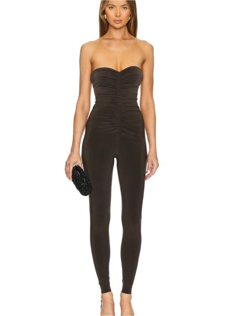 NORMA KAMALI Strapless Shirred Front Catsuit