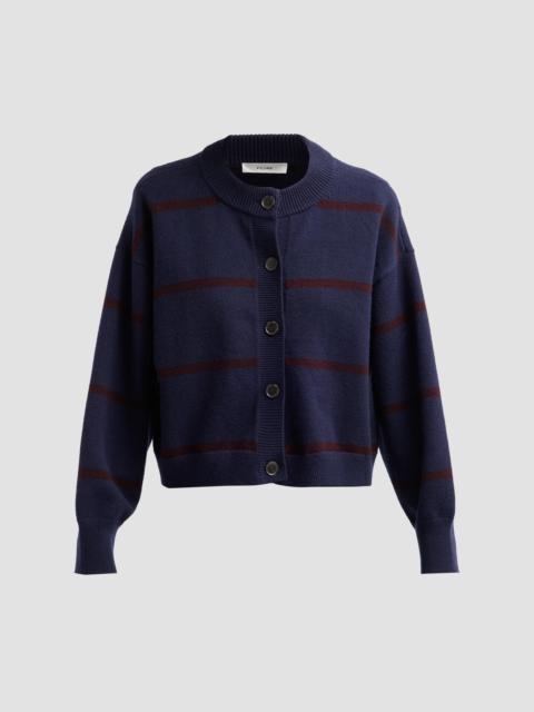 FRAME Women's The Easy Femme Striped Cardigan - Navy Stripe