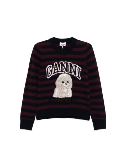 GANNI intarsia-knit jumper