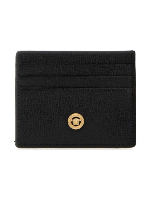 VERSACE Black Leather Medusa Biggie Card Holder