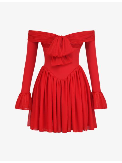 House of CB Alana off-the-shoulder stretch-woven mini dress