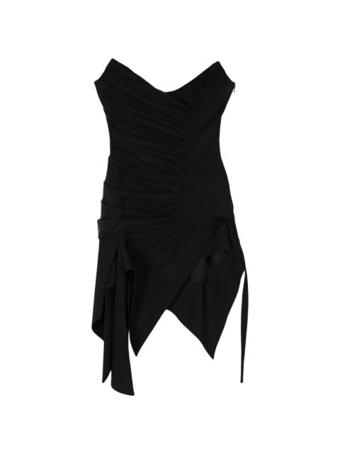 asymmetric bustier mini dress