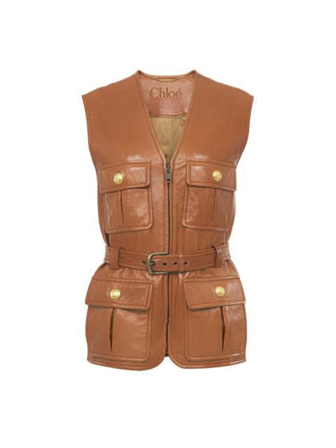 Chloé UTILITARIAN VEST IN SOFT LEATHER