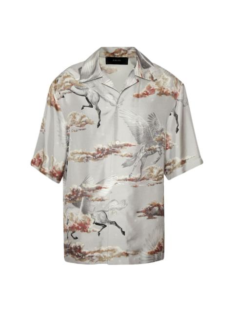 AMIRI buttoned motif-print silk shirt