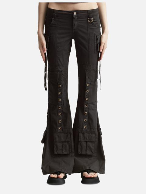 Blumarine EYELET-DETAILED BELL BOTTOM PANTS