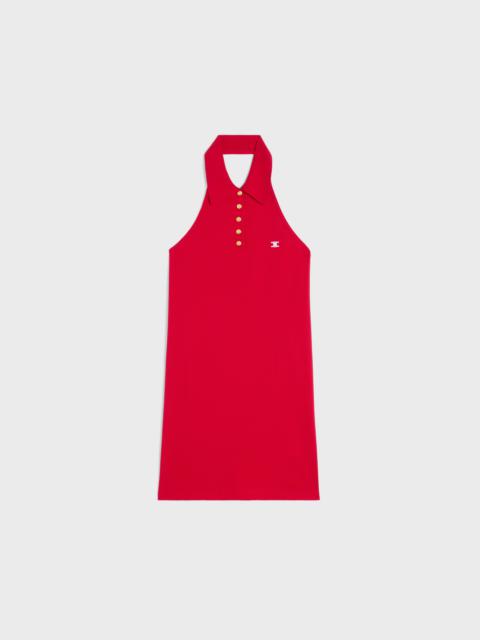 CELINE triomphe mini polo dress in cotton piqué