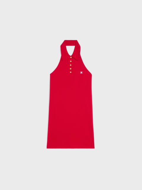 CELINE triomphe mini polo dress in cotton piqué