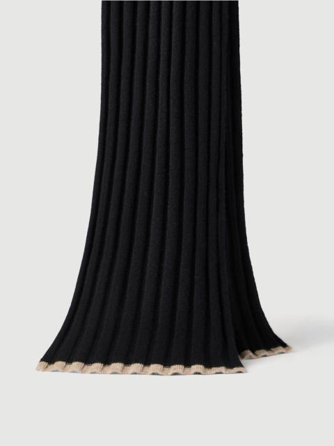 Brunello Cucinelli Cashmere rib knit scarf