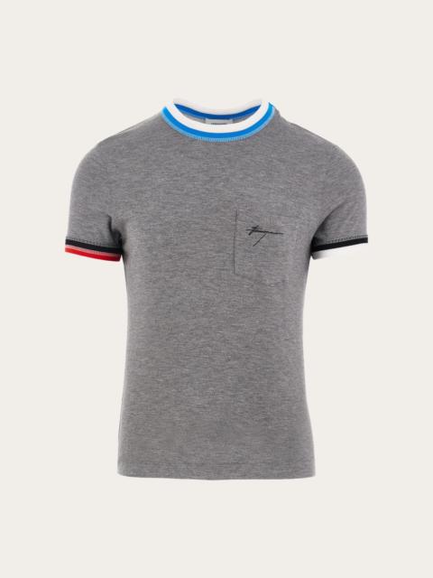 FERRAGAMO T-shirt with color block trims