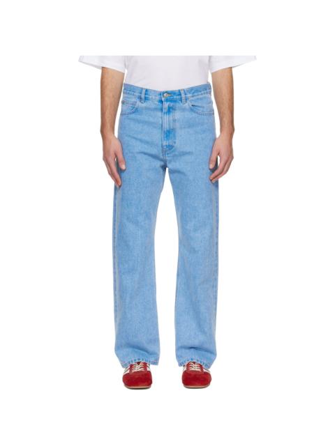 Marni Blue Organic Denim Wide-Leg Jeans