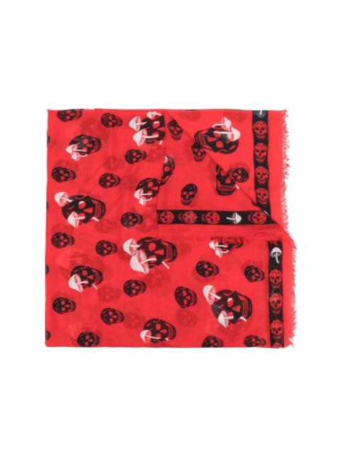 skull graphic-print scarf