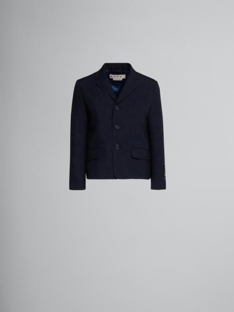 Marni BLUE BABY JACKET IN TROPICAL WOOL