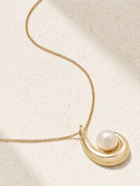 14-karat gold pearl necklace Gold