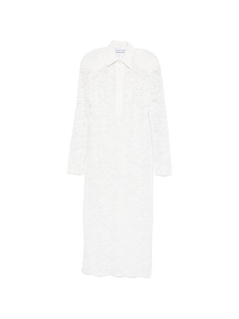 ROWEN ROSE lace-overlay midi dress