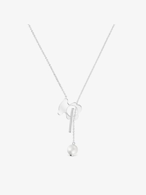 TOUS Short silver bear Necklace with cultivated pearls I-Bear