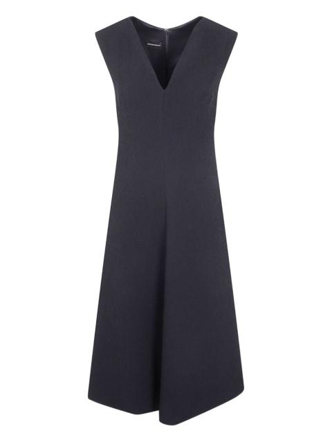 EMPORIO ARMANI V-neck ribbed dress