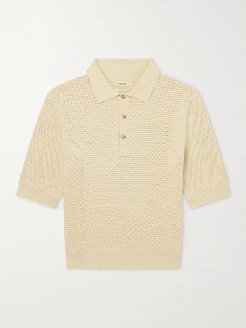 DE BONNE FACTURE Honeycomb-Knit Cotton Polo Shirt