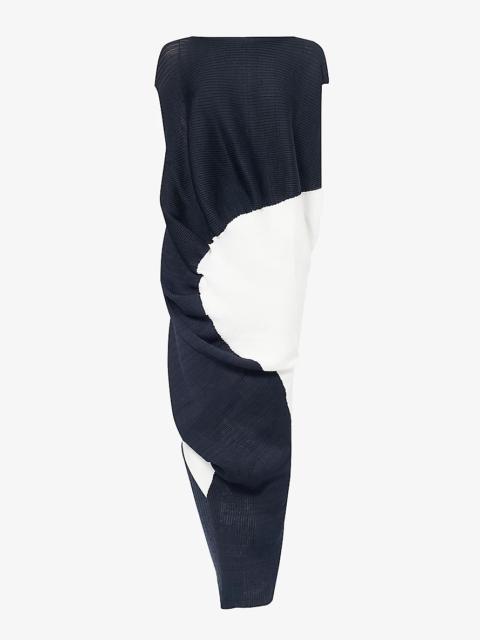 ISSEY MIYAKE Aerate contrast-panel knitted midi dress
