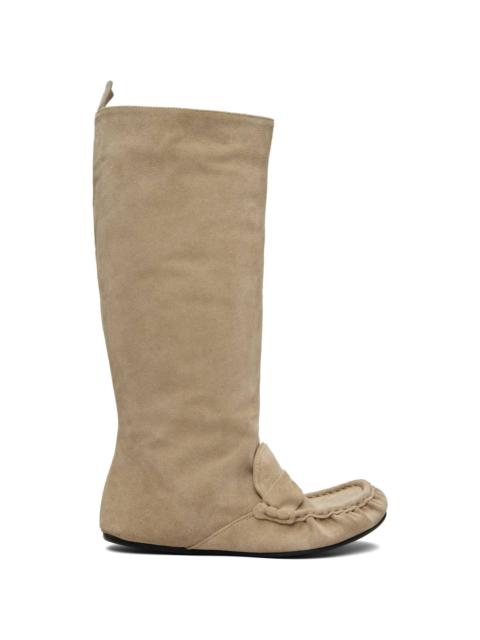 Acne Studios Beige Slouch Saddle Tall Boots