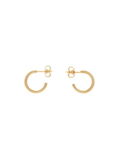 Gold Numeric Minimal Signature Hoop Earrings