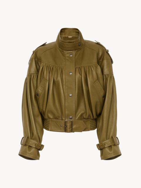 Chloé HIGH-NECK CROPPED JACKET IN LEATHER