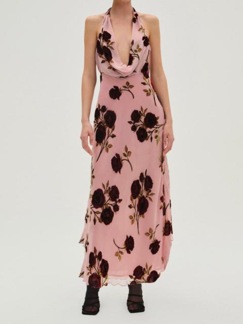 For Love & Lemons Rose Velvet Maxi Dress