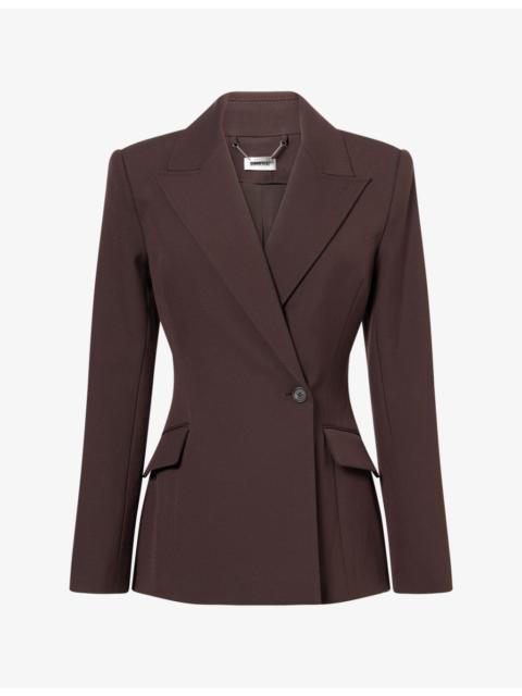 SIMKHAI Surabhi Double-Breasted Stretch-Crepe Blazer