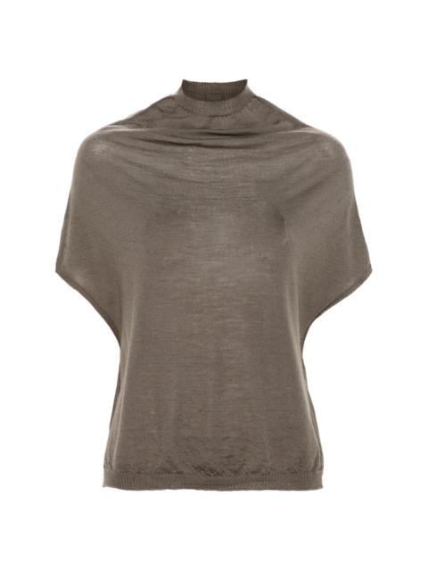 cowl-neck wool top