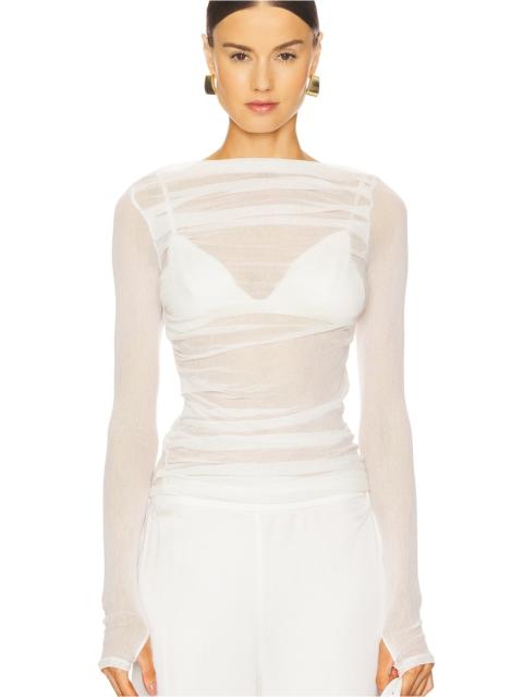 Enza Costa Draped Boatneck