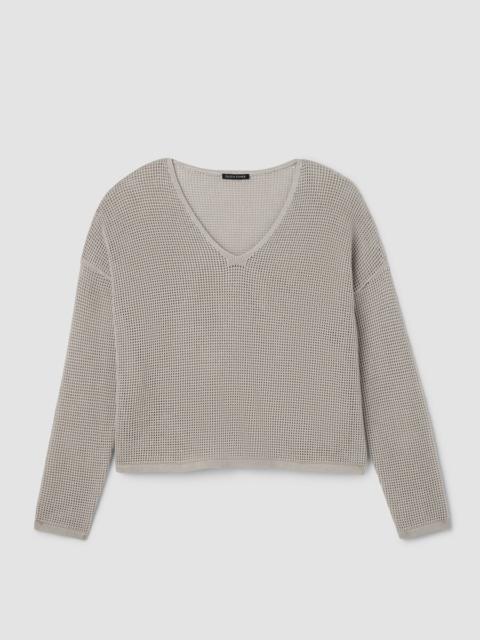 EILEEN FISHER Organic Linen Cotton V-Neck Box-Top