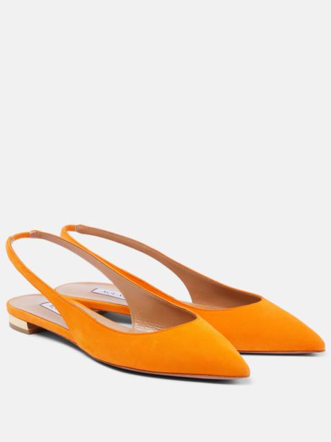 Purist suede slingback flats