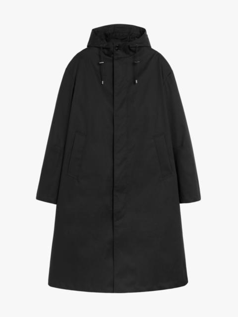 Mackintosh WOLFSON BLACK RAINTEC COTTON LONG HOODED COAT | GMC-110