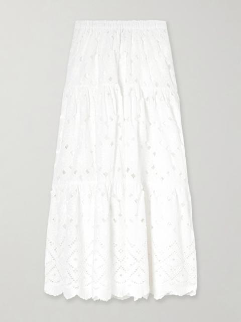 Cara Cara Melanie Broderie Anglaise Cotton Midi Skirt