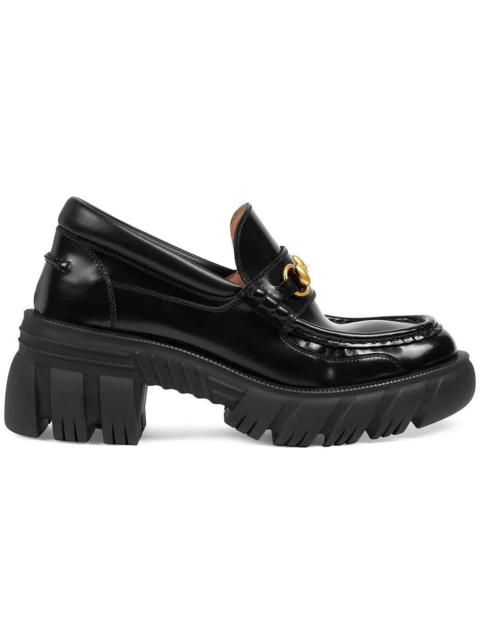 GUCCI Romance horsebit-detailed leather platform loafers