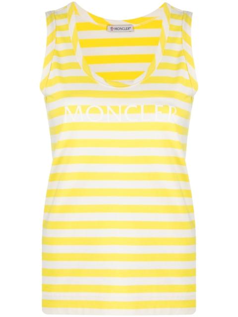 Moncler striped logo-print tank top