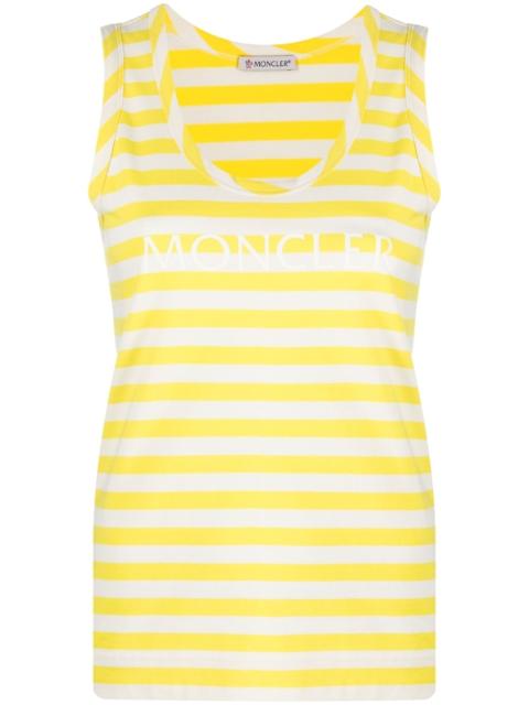 striped logo-print tank top