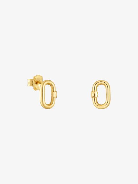 TOUS Hold Oval small 10 mm 18K solid gold Earrings