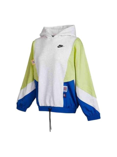 (WMNS) Nike Icon Clash Pullover Hoodie 'White Green Blue' DB3847-051