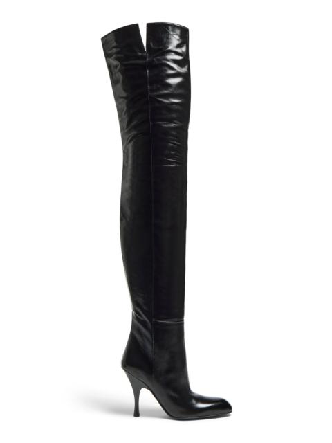 KHAITE Colt Over-The-Knee Leather Boots black