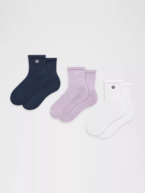 lululemon Unisex Daily Essential Quarter Socks *3 Pack