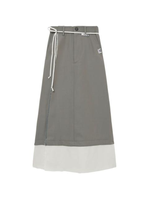Pasted layered midi skirt