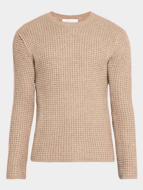 John Elliott Men's Wool Waffle Crew Sweater