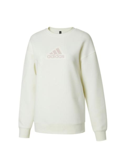 adidas (WMNS) adidas Graphic Crew Sweatshirt 'White Putty Mauve' IY5388