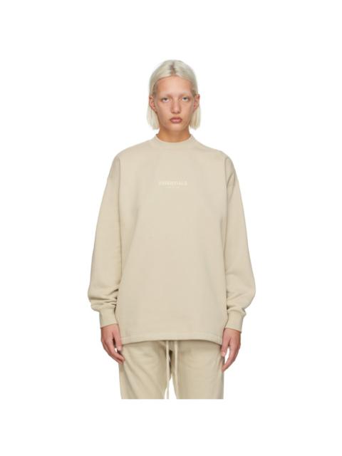 Beige Relaxed Crewneck Sweatshirt