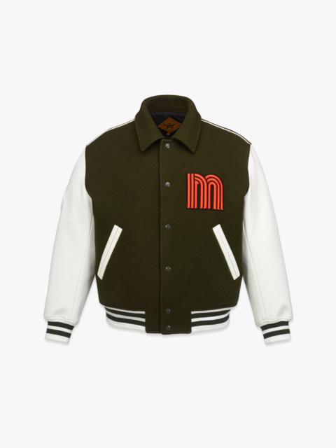 MCM M Logo Varsity Jacket in Loden Wool