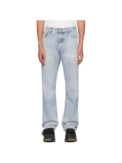 Heron Preston Blue Paint Splatter Jeans