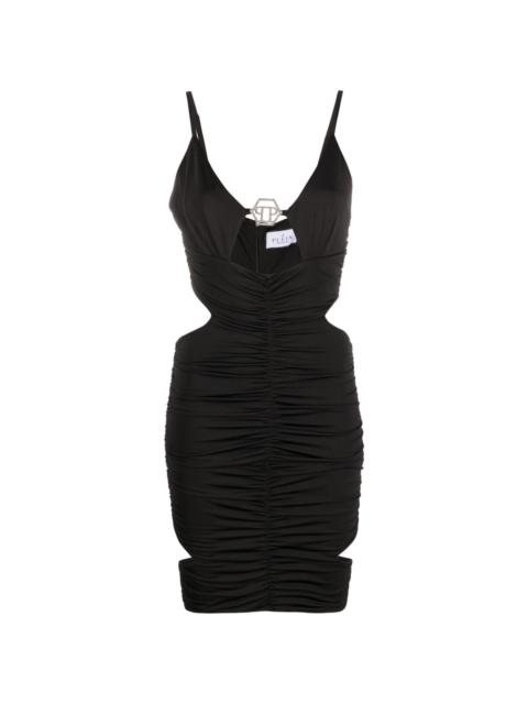 cut-out ruched minidress